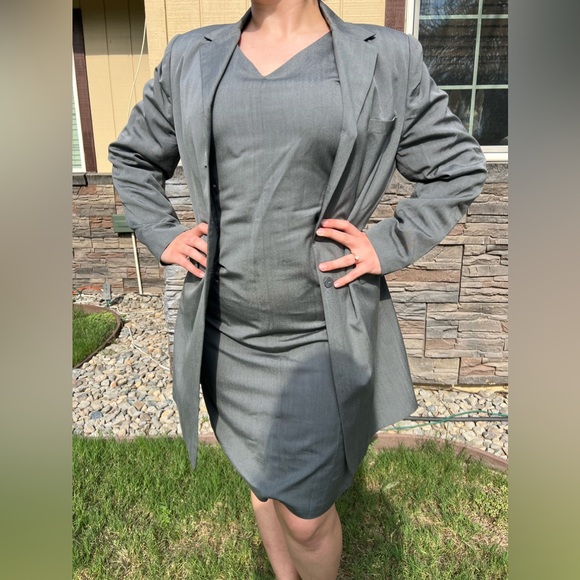 Vintage 90s 2 Piece Long Blazer with Mini Dress (Size 12/14) Vintage 90s 2 Piece Long Blazer with Mini Dress (Size 12/14)
